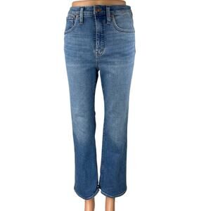 Madewell Cali Demi Boot Women's Blue High Rise Cropped Flared Denim Jeans Sz 27
